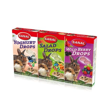Sanal Knaagdier 3-Pack Drops Yogurt / Salad / Wild Berry
