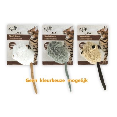 Afp Wooly Mouse Lamswol Met Piep En Catnip Assorti