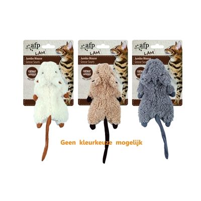 Afp Jumbo Muis Crinkle Lamswol Met Catnip Assorti