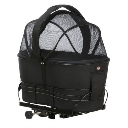 Trixie Fietsmand Achterop Zwart Met Kussen En Kap