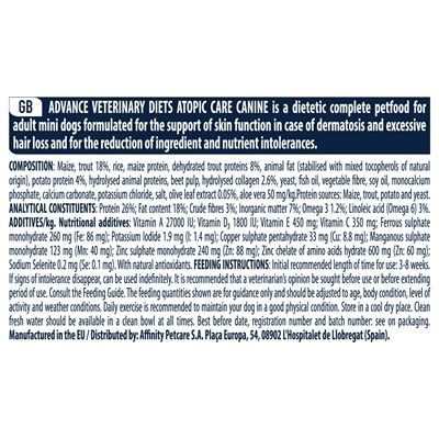 Advance Veterinary Diet Dog Atopic Mini