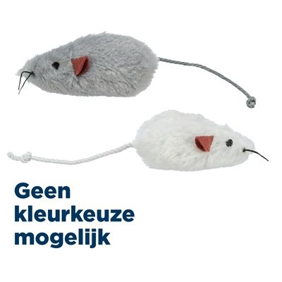 Trixie Pluche Muizen Langharig Assorti