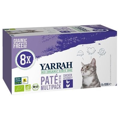 Yarrah Cat Multipack Pate Chicken / Turkey Grainfree