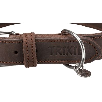 Trixie Halsband Hond Rustic Vetleer Donkerbruin