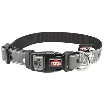 Trixie Halsband Hond Silver Reflect Zwart / Zilvergrijs