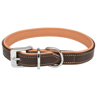 Trixie Halsband Hond Active Comfort Leer Bruin / Lichtbruin