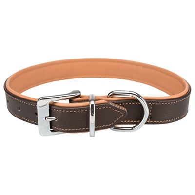 Trixie Halsband Hond Active Comfort Leer Bruin / Lichtbruin