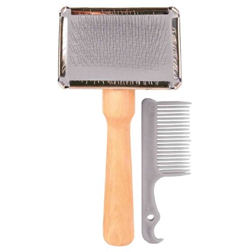 Trixie Slickerborstel Houten Greep / Metalen Pinnen Assorti