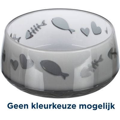 Trixie Voerbak / Waterbak Vis / Hart Kunststof / Rubberring Assorti