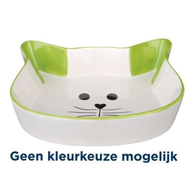 Trixie Voerbak / Waterbak Kattenhoofd Met Gezicht Keramiek  Assorti