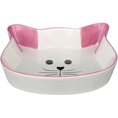Trixie Voerbak / Waterbak Kattenhoofd Met Gezicht Keramiek  Assorti
