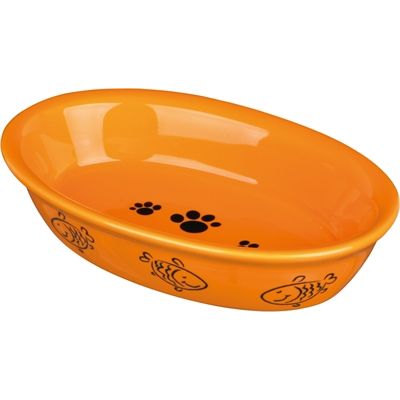 Trixie Voerbak / Waterbak Ovaal Poot- / Vismotief Keramiek Assorti