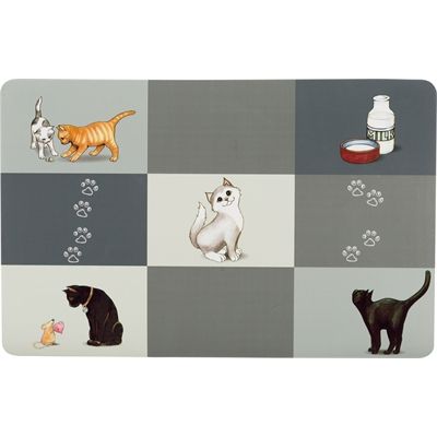 Trixie Placemat Patchwork Cat Grijs