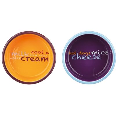 Trixie Voerbak / Waterbak Keramiek Metaal Lichtblauw / Oranje / Paars