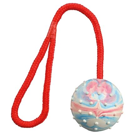 Trixie Natuurrubber Bal Aan Koord Assorti