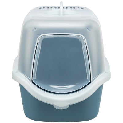 Trixie Kattenbak Vico Open Top Met Kap Blauw Grijs / Wit