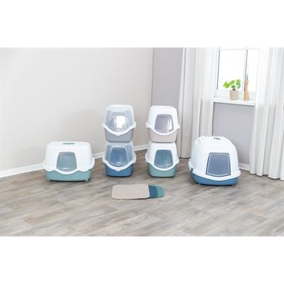 Trixie Kattenbak Vico Open Top Met Kap Blauw Grijs / Wit