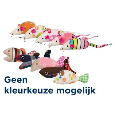 Trixie Muis / Vis, Pluche / Stof Met Kattenmunt Assorti