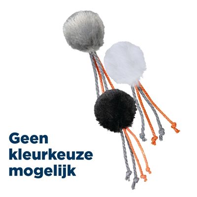 Trixie Bal Met Touwtjes Pluche Met Kattenmunt Assorti