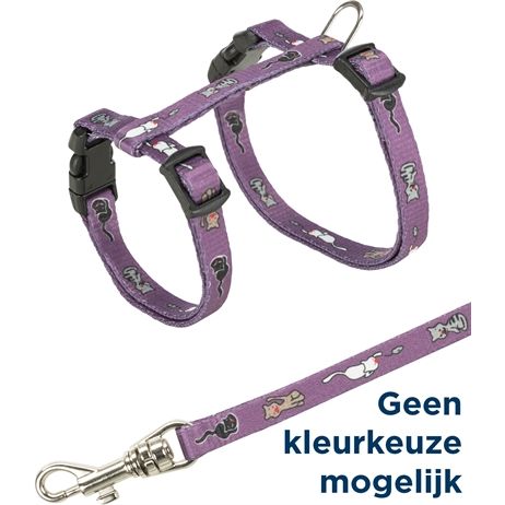 Trixie Kittentuig Junior Met Riem Kattenmotief Assorti