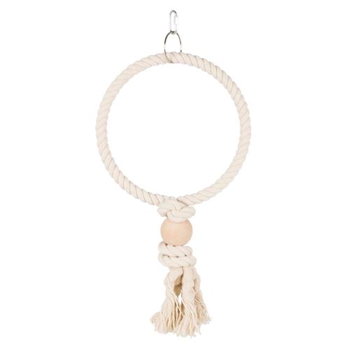 Trixie Touwring Met Houten Blok Naturel