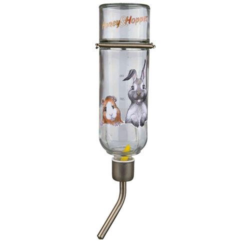Trixie Drinkfles Honey&Hopper Glas Met Spanveer / Draadbeugel
