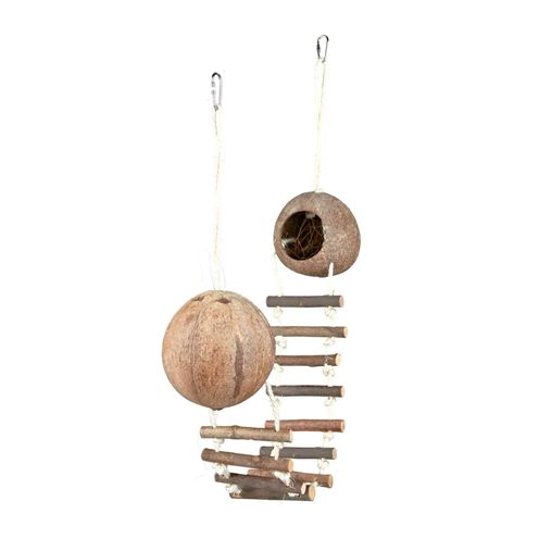 Trixie 2 Kokosnoothuizen Met Hangbrug Muis