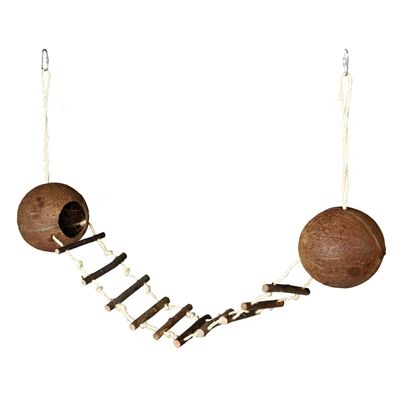 Trixie 2 Kokosnoothuizen Met Hangbrug Muis