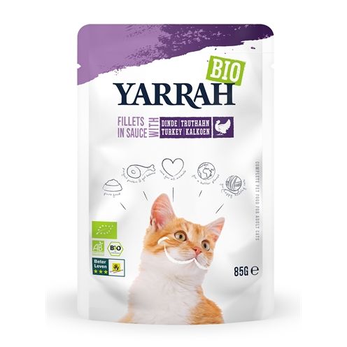 Yarrah Cat Biologische Filets Met Kalkoen In Saus