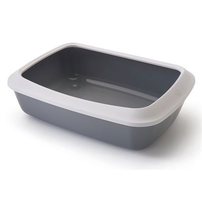 Savic Kattenbak Iriz Met Rand Koudgrijs / Wit