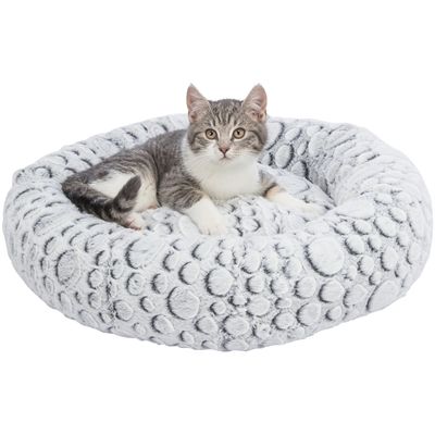 Trixie Kattenmand Mila Rond Pluche Wit / Grijs