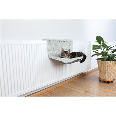 Trixie Radiator Hangmat Harvey Langhaar Pluche / Velours Wit Zwart