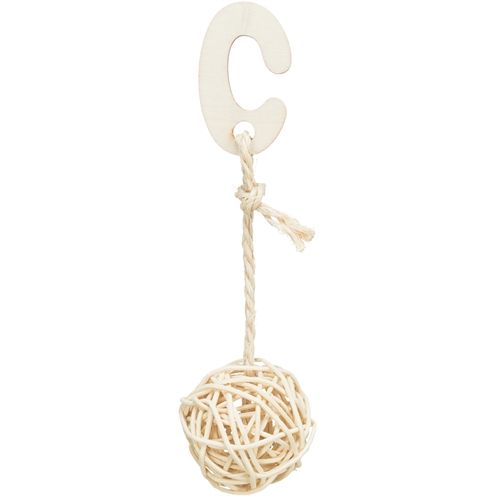 Trixie 3 Rotan Ballen Met Bel Aan Touw Naturel