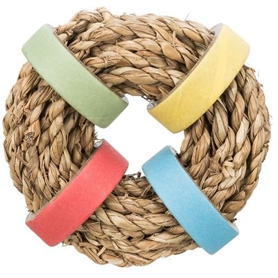 Trixie Zeegras Ring Met Papieren Ringen Naturel