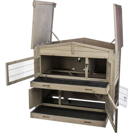 Trixie Natura Knaagdierhok 2 Verdiepingen Grijsgroen