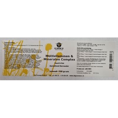 De Groene Os Multivitaminen / Mineralen Complex Hond / Kat