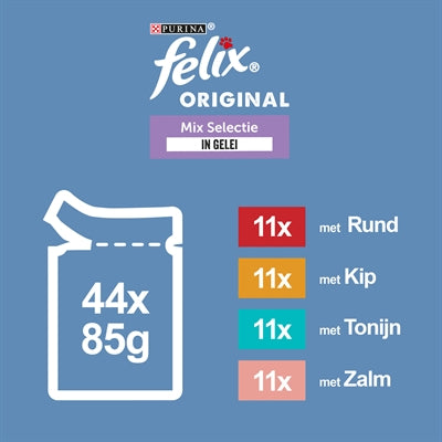 Felix Pouch Original In Gelei Mix Box Rund / Kip / Tonijn / Zalm