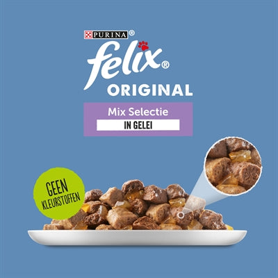 Felix Pouch Original In Gelei Mix Box Rund / Kip / Tonijn / Zalm