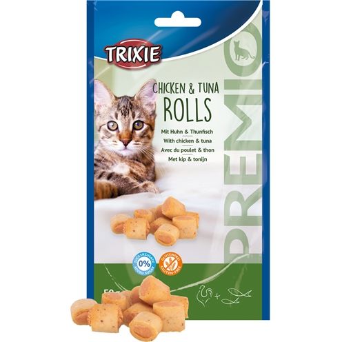 Trixie Premio Kip & Tonijn Rolletjes Voor Katten Glutenvrij