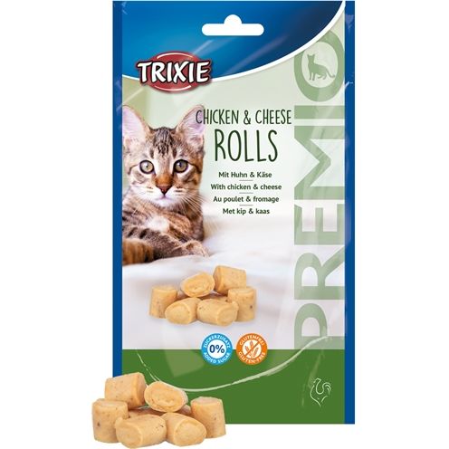 Trixie Premio Kip & Kaas Rolletjes Voor Katten Glutenvrij