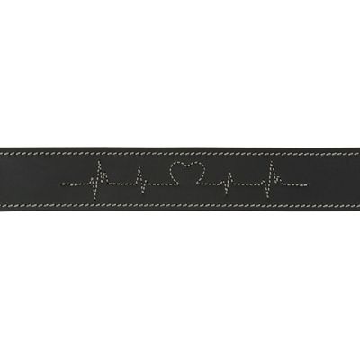 Trixie Rustic Vetleer Halsband Hond Heartbeat Zwart