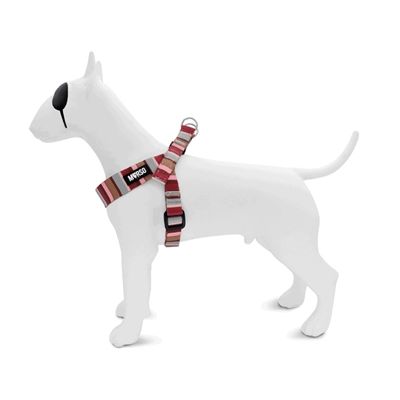 Morso Mini Hondentuig Verstelbaar Gerecycled Skyline Rood / Roze