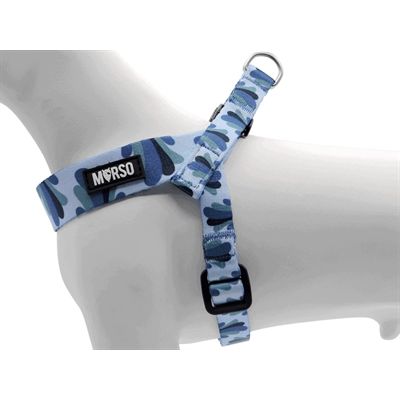 Morso Mini Hondentuig Verstelbaar Gerecycled Splash Blauw