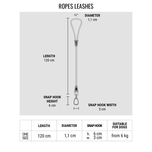 Morso Hondenriem Soft Rope Gerecycled Grey Grijs