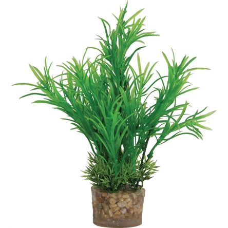 Zolux Ornament Pastic Plant Op Stenen Neutraal Assorti