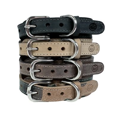 Sazzz Halsband Hond Boho Vintage Leer Antraciet