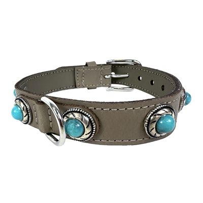 Sazzz Halsband Hond Adventure Stone Classic Leer Taupe