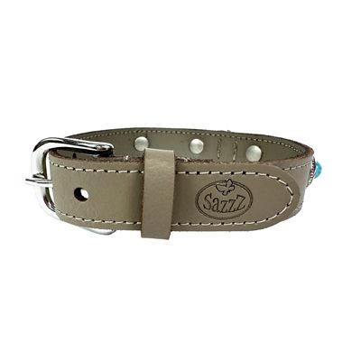 Sazzz Halsband Hond Adventure Stone Classic Leer Taupe