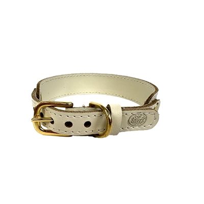 Sazzz Halsband Hond Sweetie Classic Leer Creme