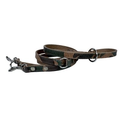 Sazzz Hondenriem Fearless Vintage Verstelbaar Leer Camouflage